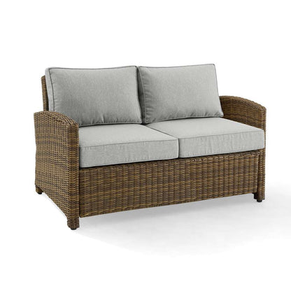 Crosley Furniture - Bradenton Outdoor Wicker Loveseat Gray/Weathered Brown - KO70022WB-GY veiw 2
