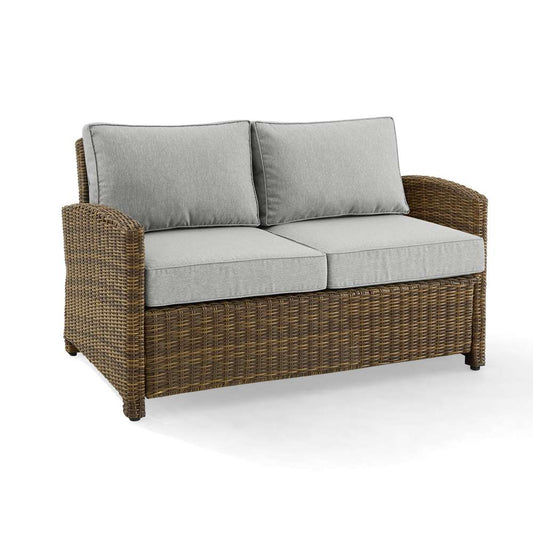 Crosley Furniture - Bradenton Outdoor Wicker Loveseat Gray/Weathered Brown - KO70022WB-GY veiw 2