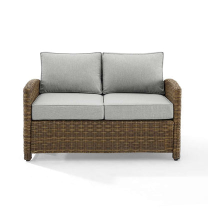 Crosley Furniture - Bradenton Outdoor Wicker Loveseat Gray/Weathered Brown - KO70022WB-GY veiw 3