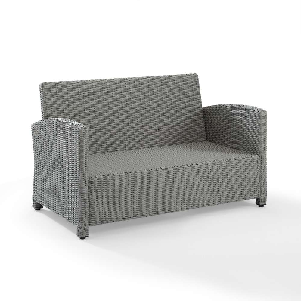Crosley Furniture - Bradenton Outdoor Wicker Loveseat Navy/Gray - KO70022GY-NV veiw 5