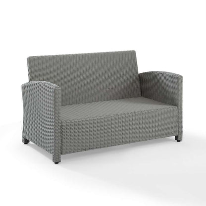 Crosley Furniture - Bradenton Outdoor Wicker Loveseat Navy/Gray - KO70022GY-NV veiw 5