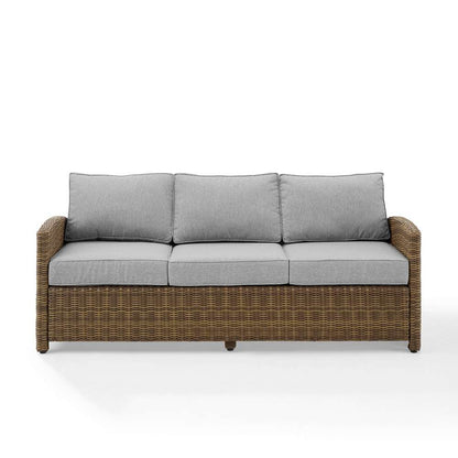 Crosley Furniture - Bradenton Outdoor Wicker Sofa Weathered Brown /Gray - KO70049WB-GY veiw 3