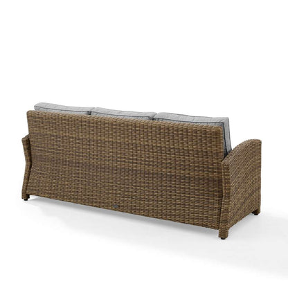 Crosley Furniture - Bradenton Outdoor Wicker Sofa Weathered Brown /Gray - KO70049WB-GY veiw 4