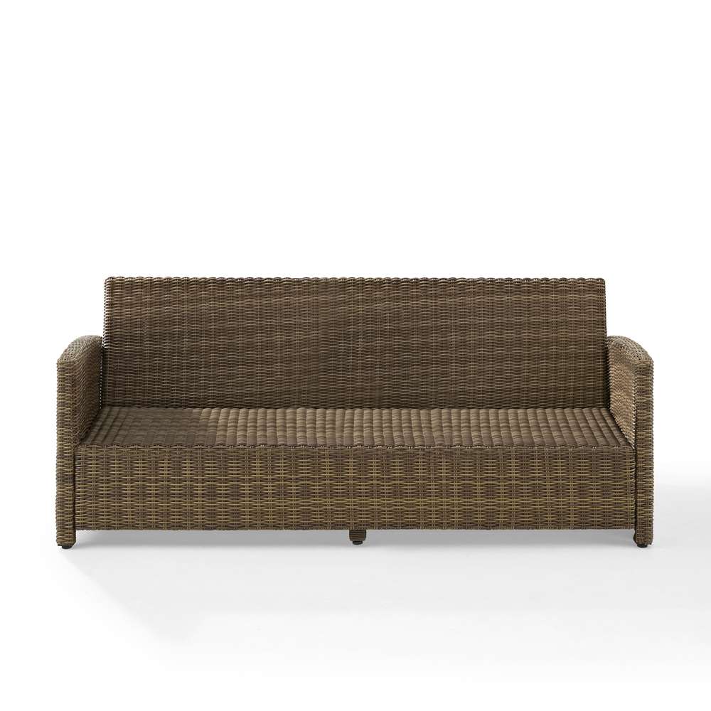 Crosley Furniture - Bradenton Outdoor Wicker Sofa Weathered Brown /Gray - KO70049WB-GY veiw 5