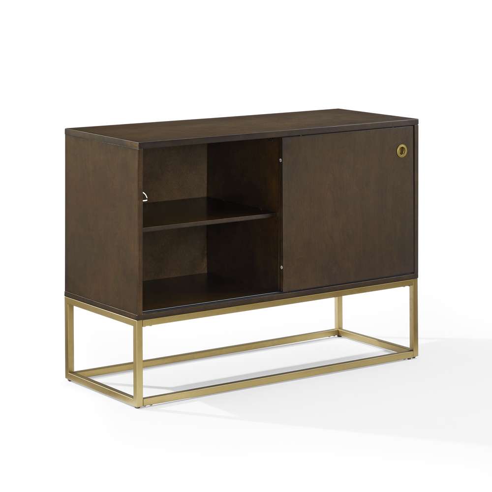 Crosley Furniture - Byron Media Console Dark Brown/Gold - CF1142BR-GL veiw 2