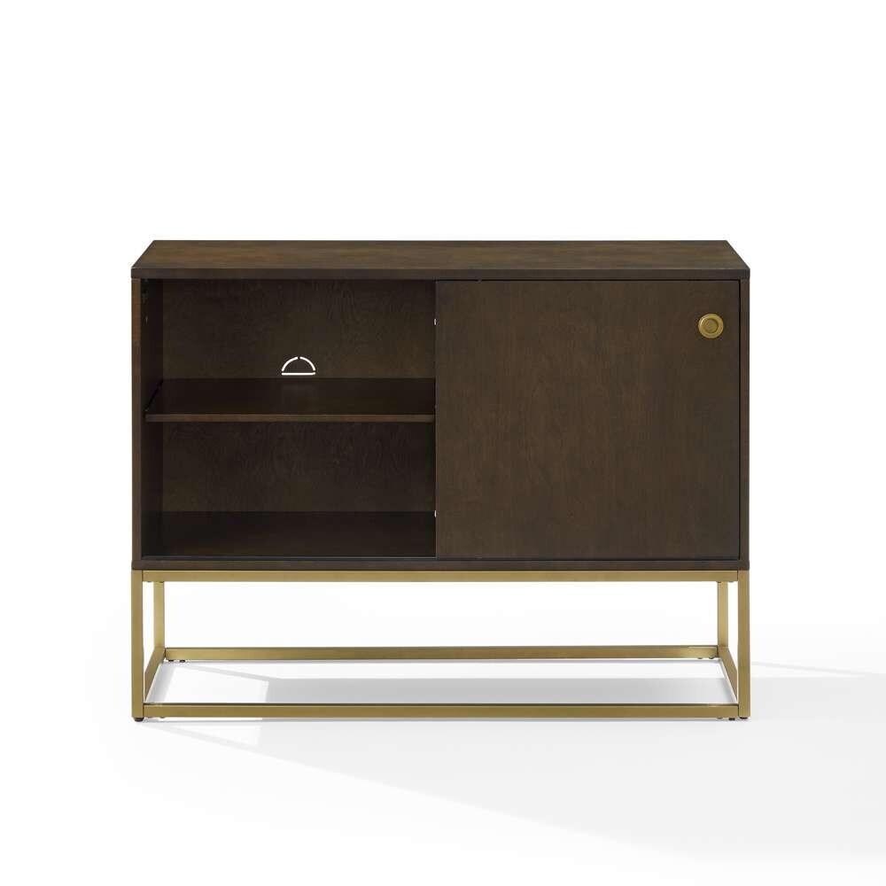 Crosley Furniture - Byron Media Console Dark Brown/Gold - CF1142BR-GL veiw 3