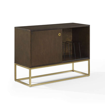Crosley Furniture - Byron Media Console Dark Brown/Gold - CF1142BR-GL veiw 4