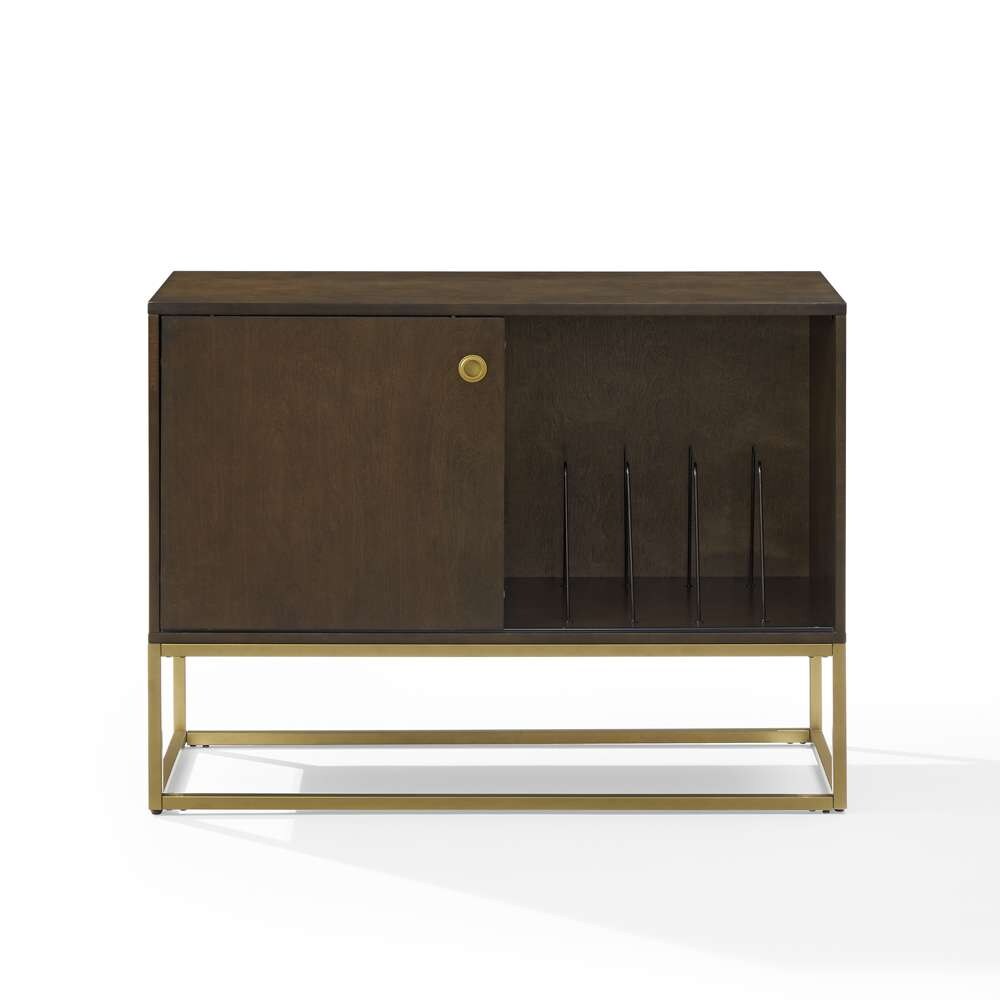 Crosley Furniture - Byron Media Console Dark Brown/Gold - CF1142BR-GL veiw 5