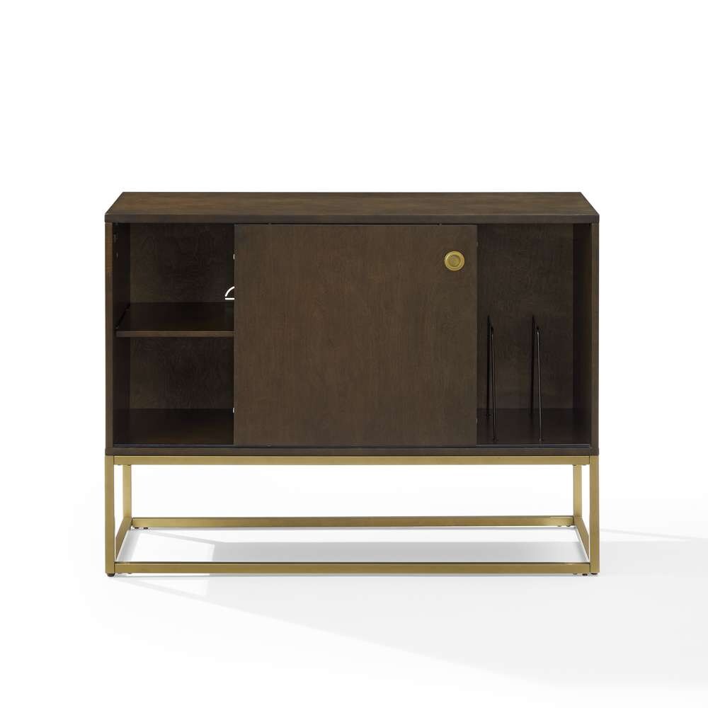 Crosley Furniture - Byron Media Console Dark Brown/Gold - CF1142BR-GL veiw 6