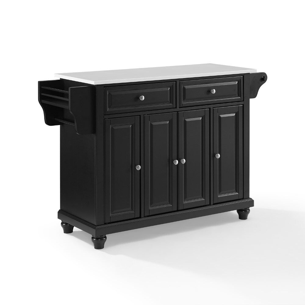 Crosley Furniture - Cambridge Granite Top Full Size Kitchen Island/Cart Black/White - KF30005DBK veiw 1