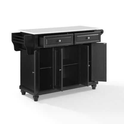 Crosley Furniture - Cambridge Granite Top Full Size Kitchen Island/Cart Black/White - KF30005DBK veiw 3