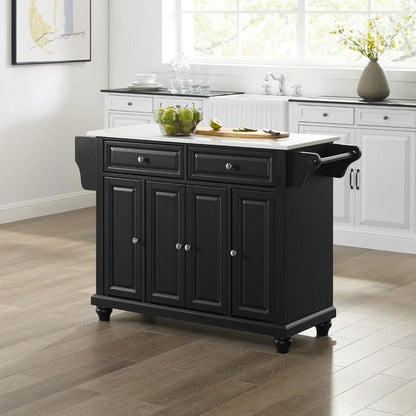 Crosley Furniture - Cambridge Granite Top Full Size Kitchen Island/Cart Black/White - KF30005DBK veiw 8