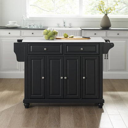 Crosley Furniture - Cambridge Granite Top Full Size Kitchen Island/Cart Black/White - KF30005DBK veiw 10
