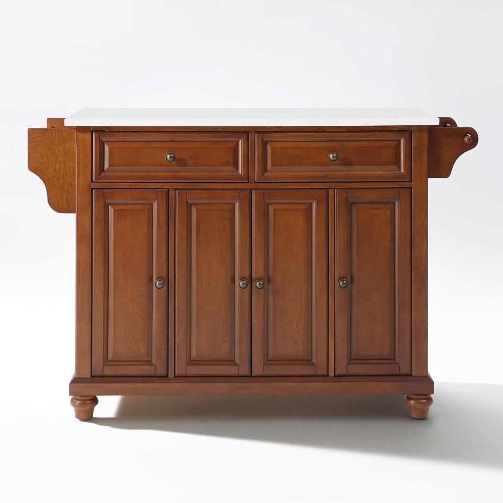Crosley Furniture - Cambridge Granite Top Full Size Kitchen Island/Cart Cherry/White - KF30005DCH veiw 1