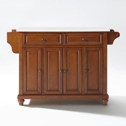Crosley Furniture - Cambridge Granite Top Full Size Kitchen Island/Cart Cherry/White - KF30005DCH veiw 1