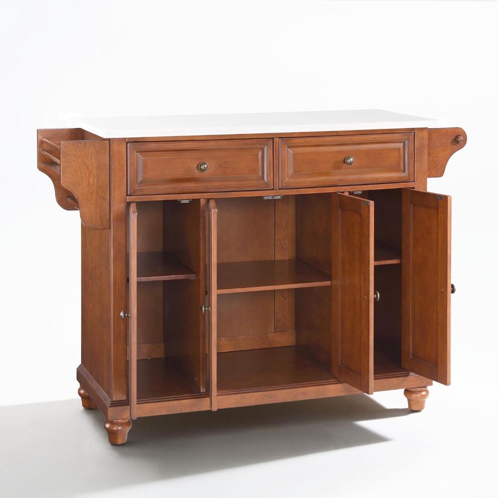Crosley Furniture - Cambridge Granite Top Full Size Kitchen Island/Cart Cherry/White - KF30005DCH veiw 2