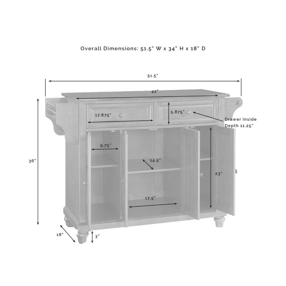 Crosley Furniture - Cambridge Granite Top Full Size Kitchen Island/Cart Cherry/White - KF30005DCH veiw 3