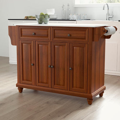 Crosley Furniture - Cambridge Granite Top Full Size Kitchen Island/Cart Cherry/White - KF30005DCH veiw 4