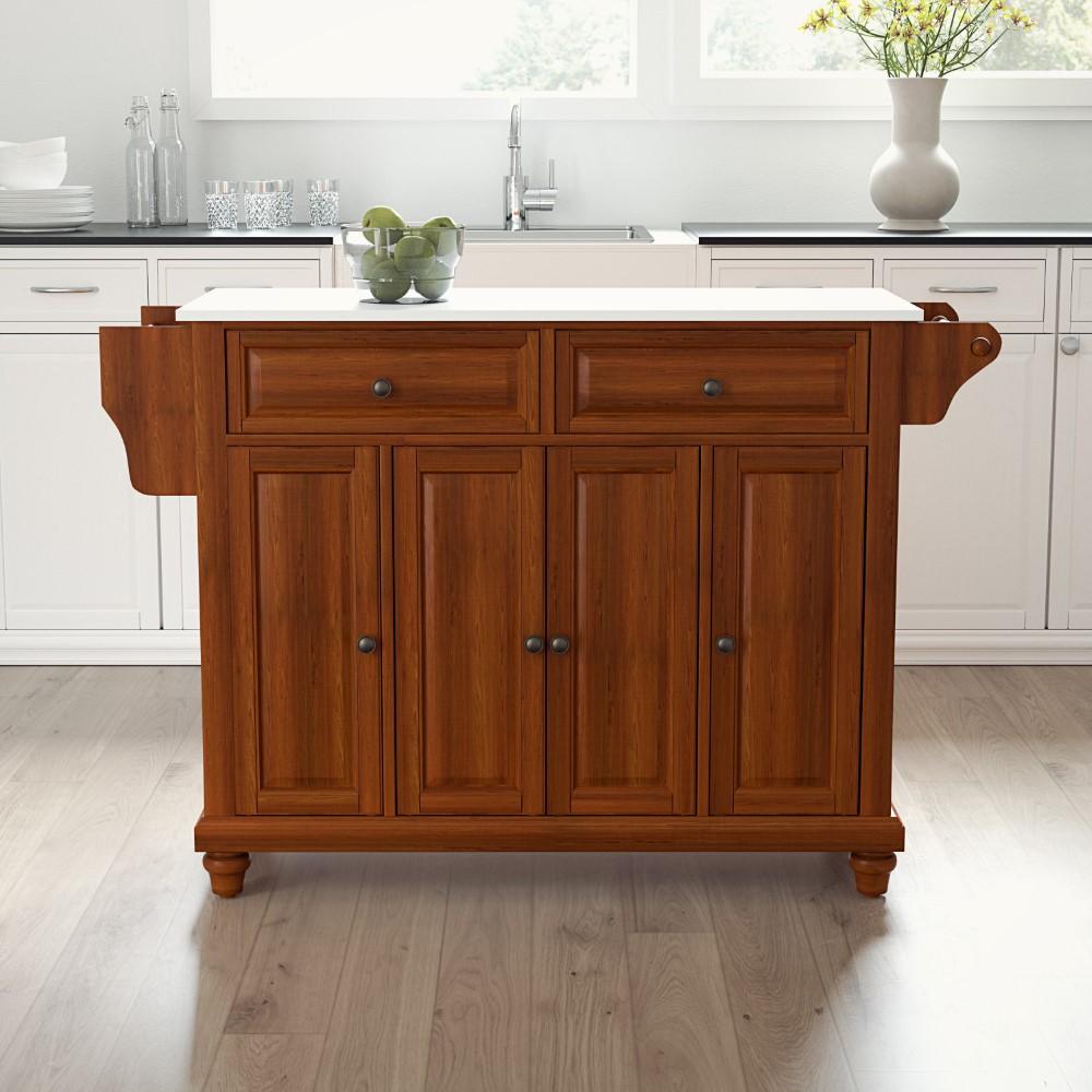 Crosley Furniture - Cambridge Granite Top Full Size Kitchen Island/Cart Cherry/White - KF30005DCH veiw 5