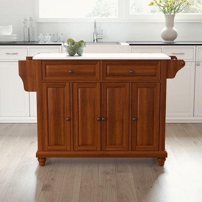 Crosley Furniture - Cambridge Granite Top Full Size Kitchen Island/Cart Cherry/White - KF30005DCH veiw 5