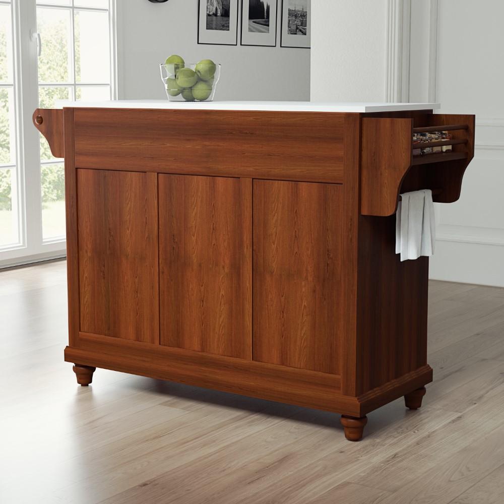 Crosley Furniture - Cambridge Granite Top Full Size Kitchen Island/Cart Cherry/White - KF30005DCH veiw 6