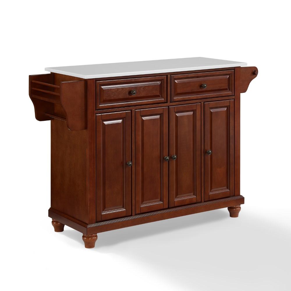 Crosley Furniture - Cambridge Granite Top Full Size Kitchen Island/Cart Mahogany/White - KF30005DMA veiw 1