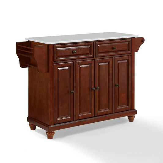 Crosley Furniture - Cambridge Granite Top Full Size Kitchen Island/Cart Mahogany/White - KF30005DMA veiw 1