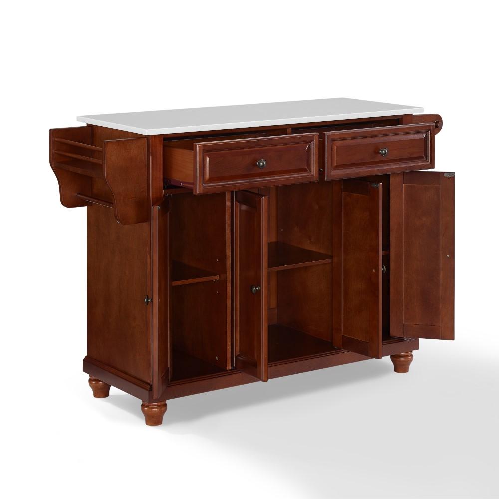 Crosley Furniture - Cambridge Granite Top Full Size Kitchen Island/Cart Mahogany/White - KF30005DMA veiw 3