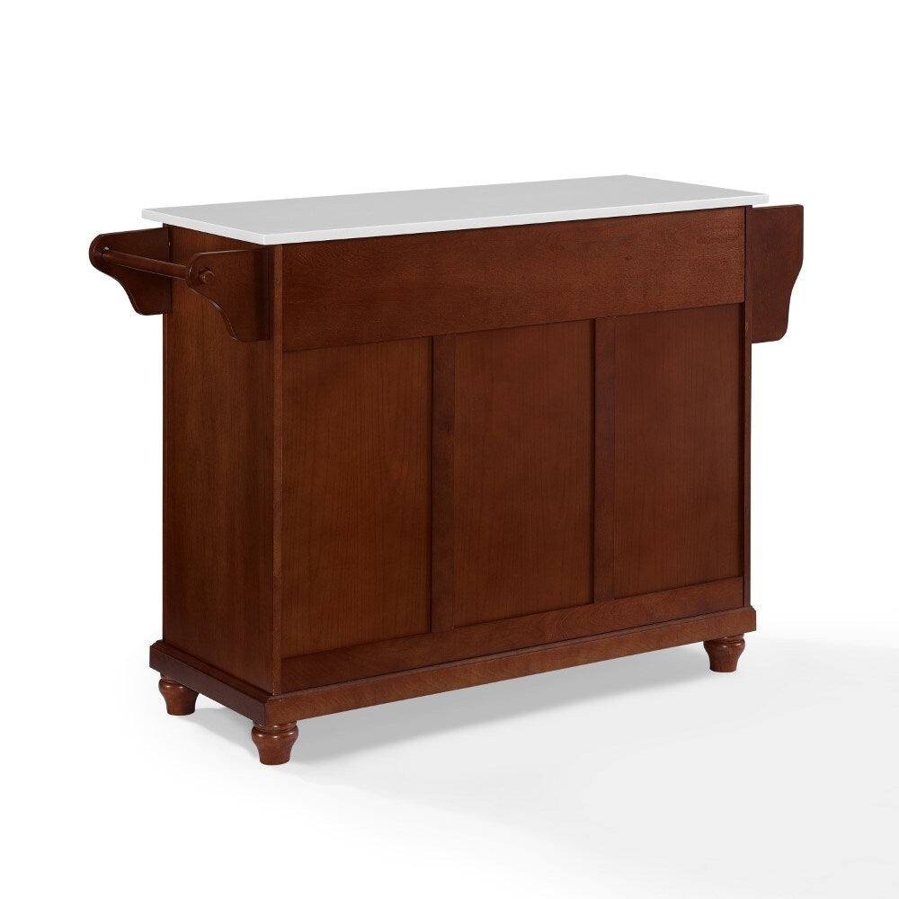 Crosley Furniture - Cambridge Granite Top Full Size Kitchen Island/Cart Mahogany/White - KF30005DMA veiw 4