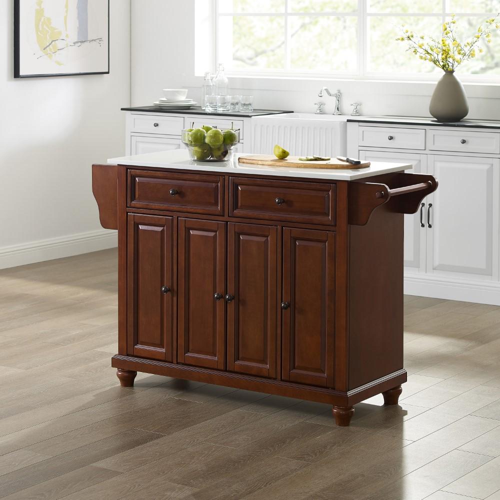 Crosley Furniture - Cambridge Granite Top Full Size Kitchen Island/Cart Mahogany/White - KF30005DMA veiw 8