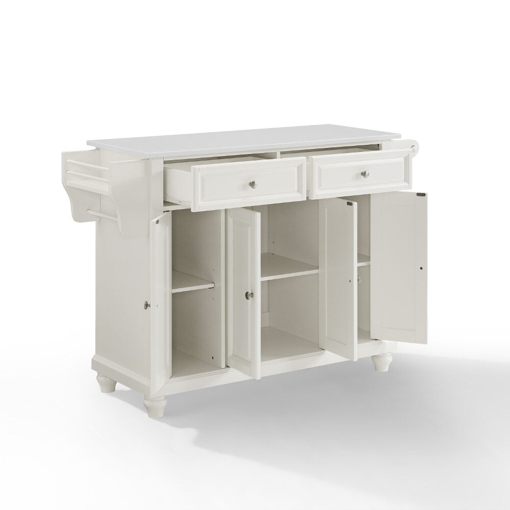 Crosley Furniture - Cambridge Granite Top Full Size Kitchen Island/Cart White/White - KF30005DWH veiw 3