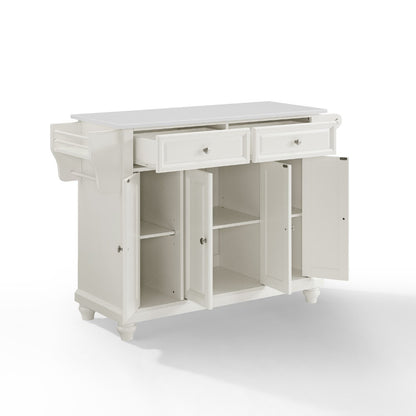 Crosley Furniture - Cambridge Granite Top Full Size Kitchen Island/Cart White/White - KF30005DWH veiw 3