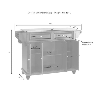 Crosley Furniture - Cambridge Granite Top Full Size Kitchen Island/Cart White/White - KF30005DWH veiw 6