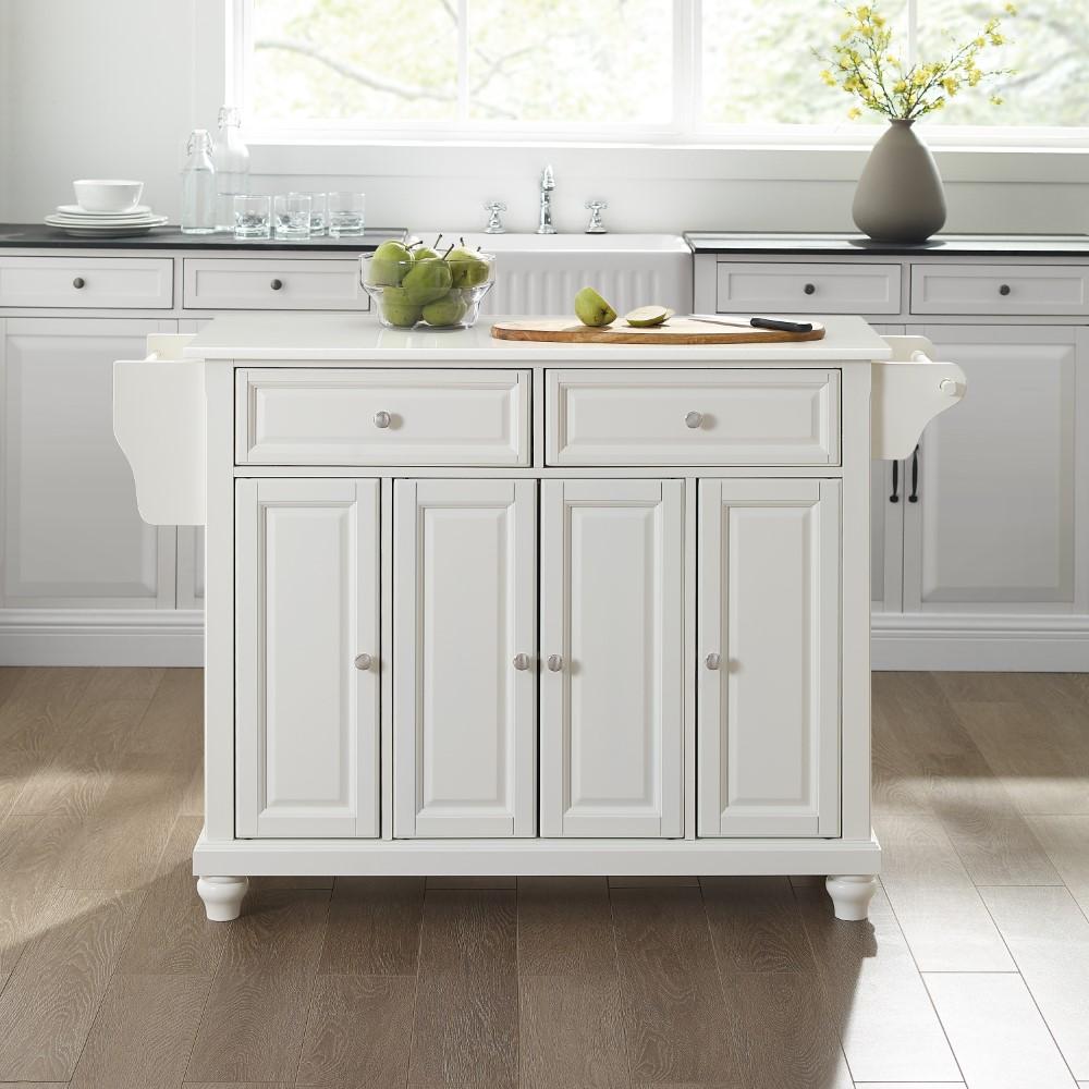 Crosley Furniture - Cambridge Granite Top Full Size Kitchen Island/Cart White/White - KF30005DWH veiw 7