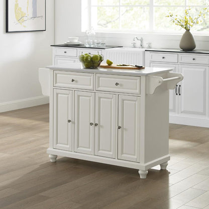 Crosley Furniture - Cambridge Granite Top Full Size Kitchen Island/Cart White/White - KF30005DWH veiw 8