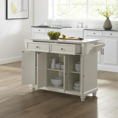 Crosley Furniture - Cambridge Granite Top Full Size Kitchen Island/Cart White/White - KF30005DWH veiw 9