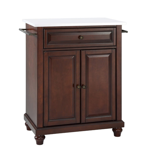 Crosley Furniture - Cambridge Granite Top Portable Kitchen Island/Cart Mahogany/White - KF30020DMA veiw 2