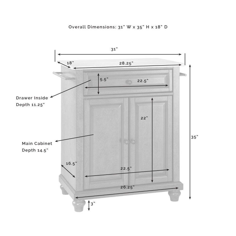 Crosley Furniture - Cambridge Granite Top Portable Kitchen Island/Cart Mahogany/White - KF30020DMA veiw 3