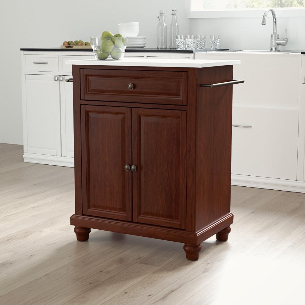 Crosley Furniture - Cambridge Granite Top Portable Kitchen Island/Cart Mahogany/White - KF30020DMA veiw 5