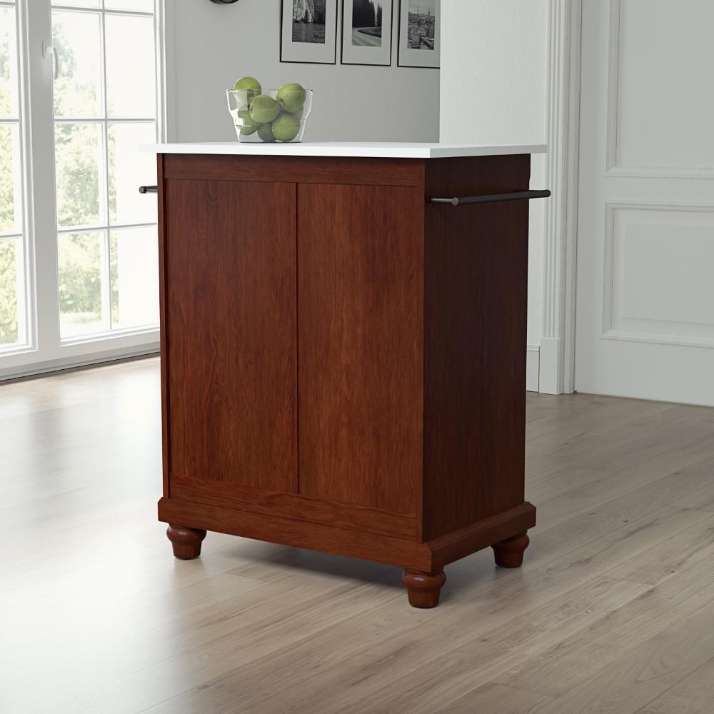 Crosley Furniture - Cambridge Granite Top Portable Kitchen Island/Cart Mahogany/White - KF30020DMA veiw 6