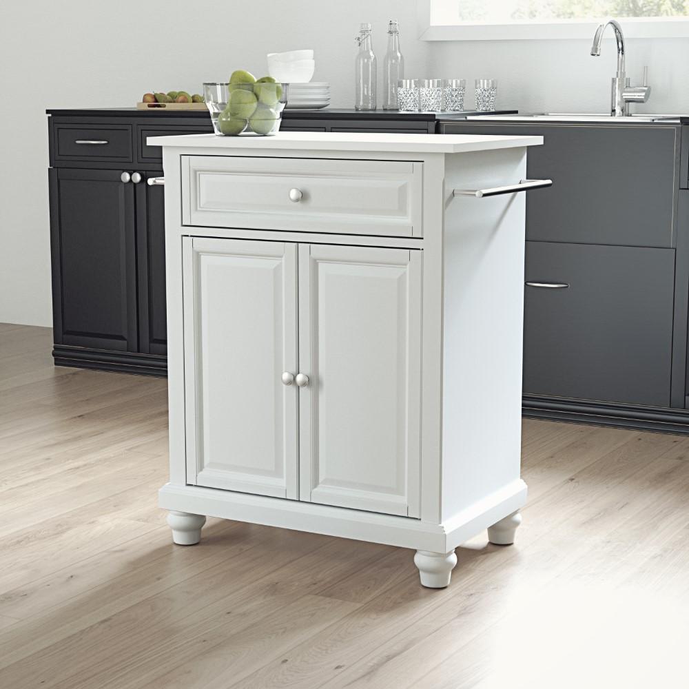 Crosley Furniture - Cambridge Granite Top Portable Kitchen Island/Cart White/White - KF30020DWH veiw 4