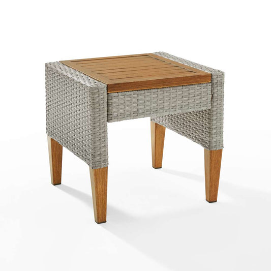 Crosley Furniture - Capella Outdoor Wicker Side Table Gray/Acorn - CO7280-GY veiw 2