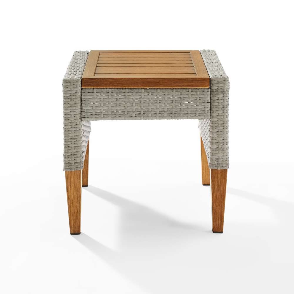 Crosley Furniture - Capella Outdoor Wicker Side Table Gray/Acorn - CO7280-GY veiw 3