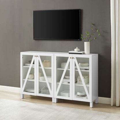 Crosley Furniture Cassai 2Pc Media Storage Cabinet Set Navy - 2 Storage Pantries - KF13133NV veiw 1