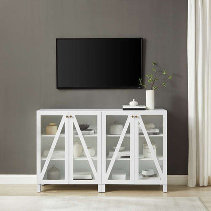 Crosley Furniture Cassai 2Pc Media Storage Cabinet Set Navy - 2 Storage Pantries - KF13133NV veiw 2