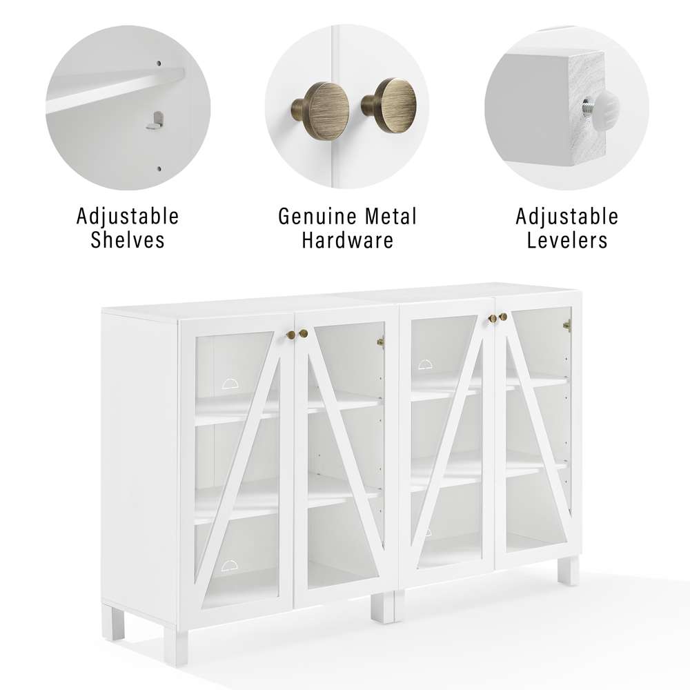 Crosley Furniture Cassai 2Pc Media Storage Cabinet Set Navy - 2 Storage Pantries - KF13133NV veiw 4