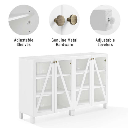Crosley Furniture Cassai 2Pc Media Storage Cabinet Set Navy - 2 Storage Pantries - KF13133NV veiw 4