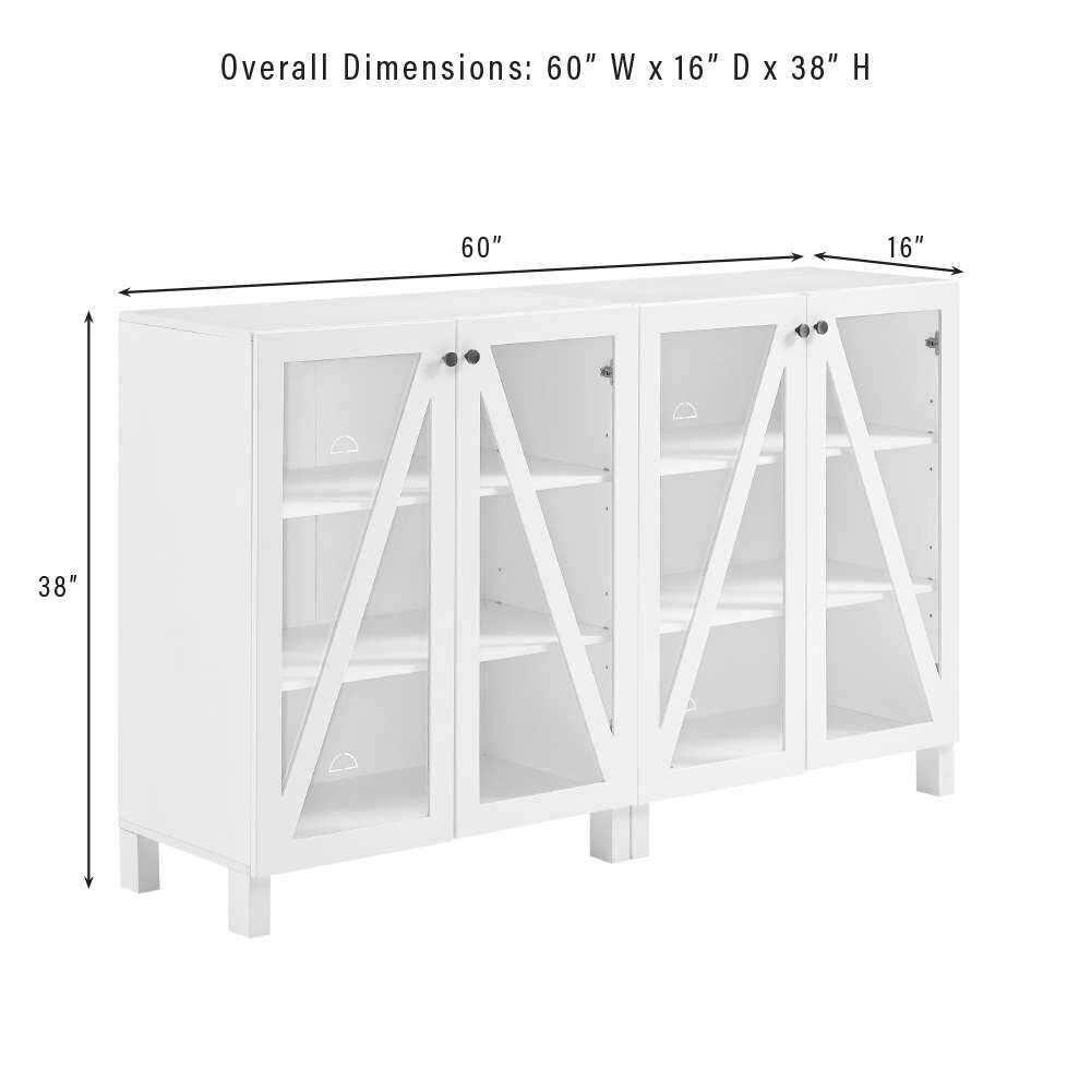 Crosley Furniture Cassai 2Pc Media Storage Cabinet Set White - 2 Storage Pantries - KF13133WH veiw 11