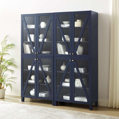 Crosley Furniture Cassai 2Pc Storage Pantry Set Navy - 2 Tall Pantries - KF33027NV veiw 1
