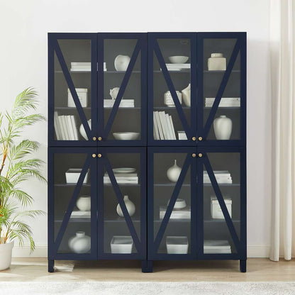 Crosley Furniture Cassai 2Pc Storage Pantry Set Navy - 2 Tall Pantries - KF33027NV veiw 2